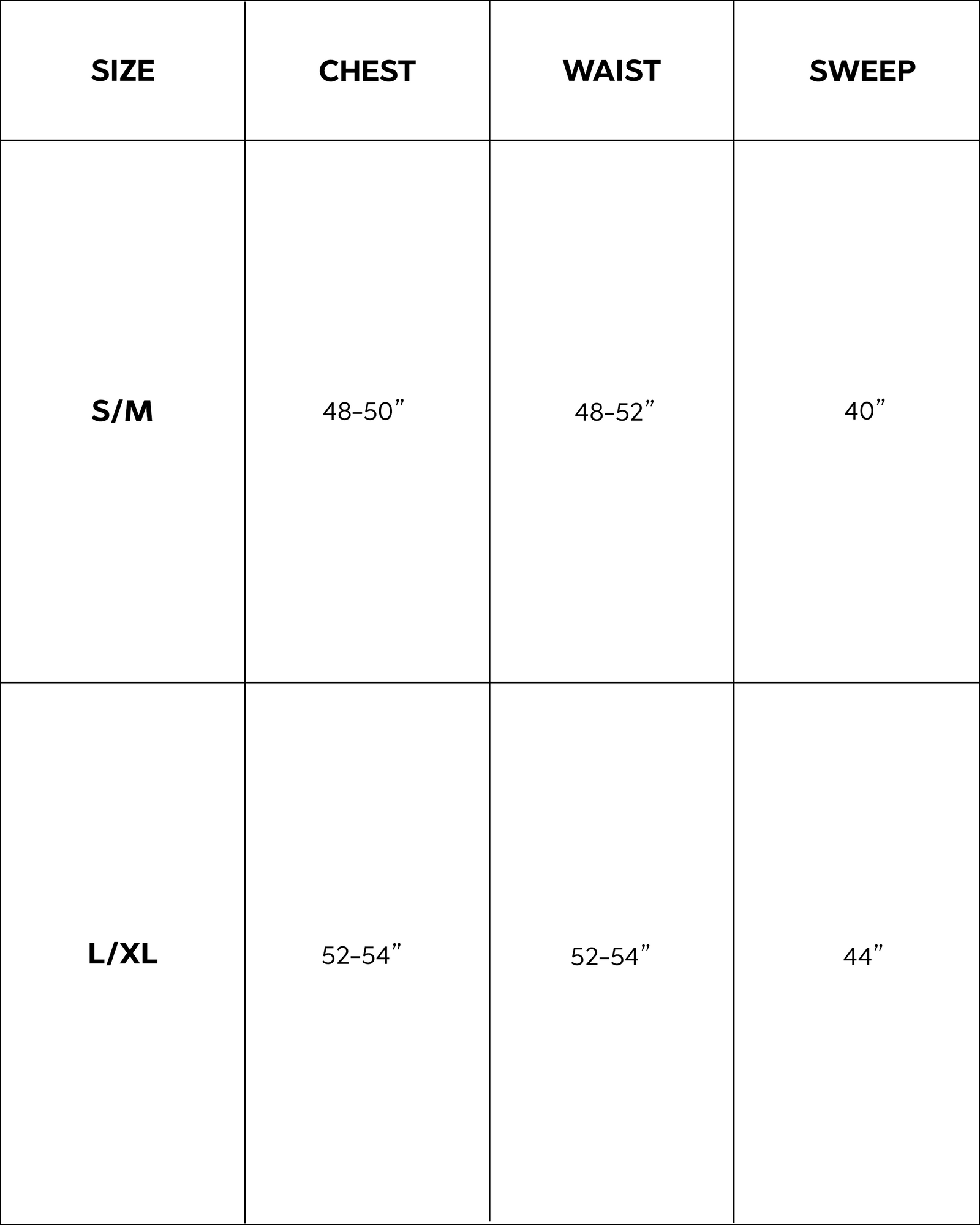Size guide for THE BOYFRIEND CARDIGAN
