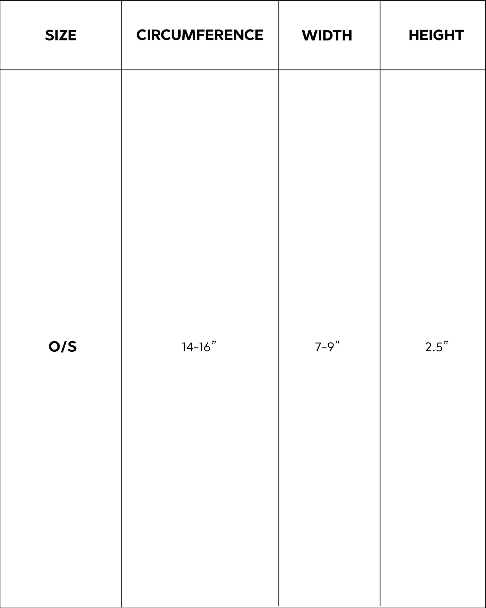 Size guide for FEMME HEADBAND
