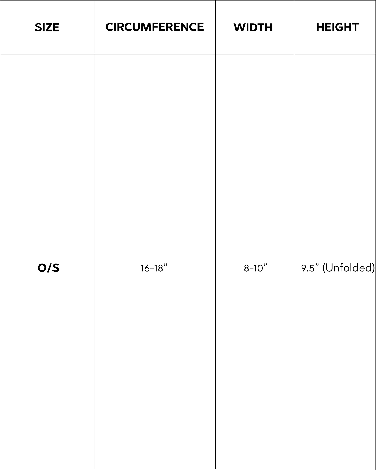 Size guide for HOMME BEANIE